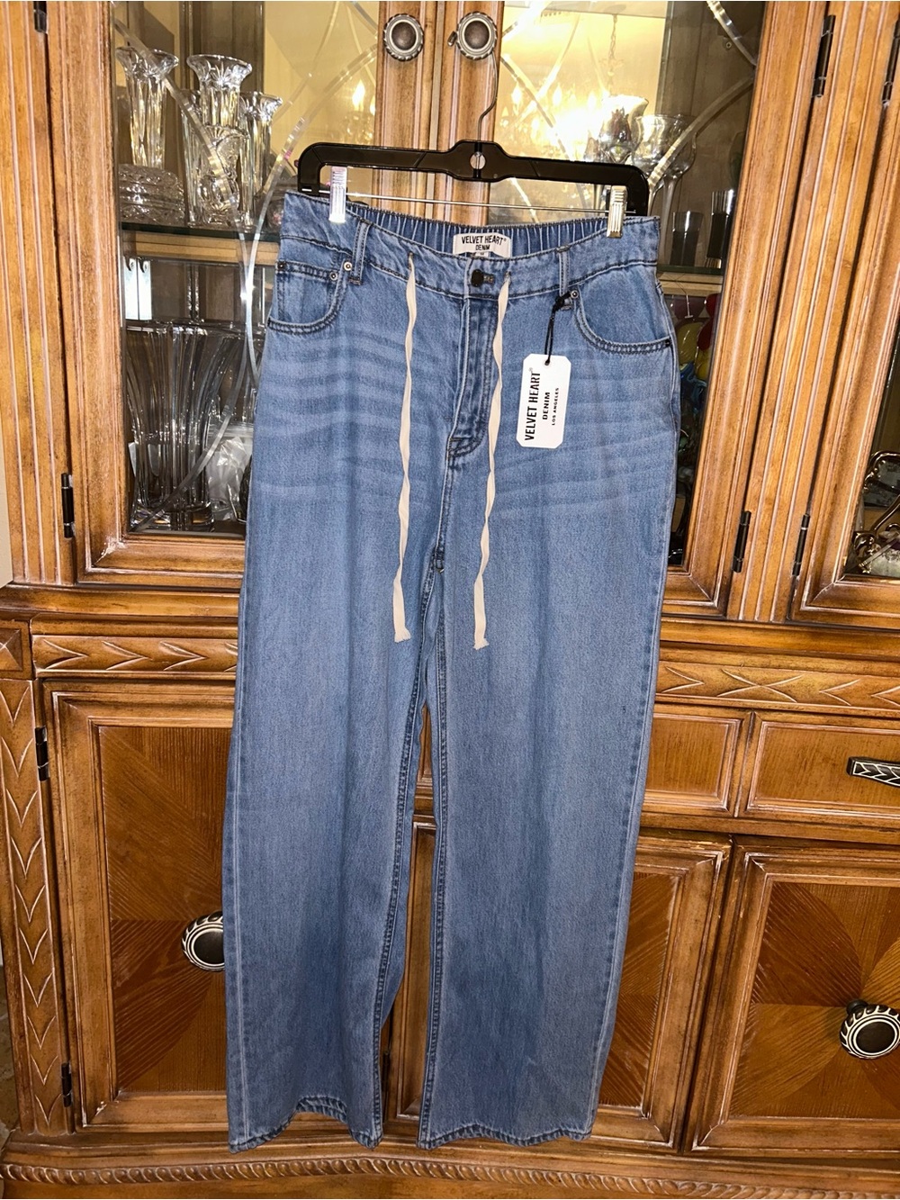 Velvet Heart Light Blue Wide Leg Drawstring Jeans